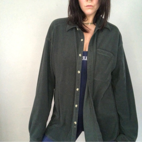 Columbia green fleece button down - Picture 5 of 5